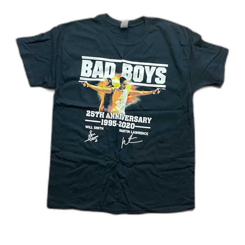 New Bad Boys 25th Anniversary Black Men's SIZE L T-shirt ~Gildan Heavy Cotton